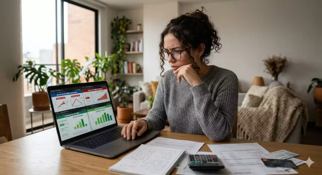 Hombre comparando opciones de credito personal opiniones en México desde su celular