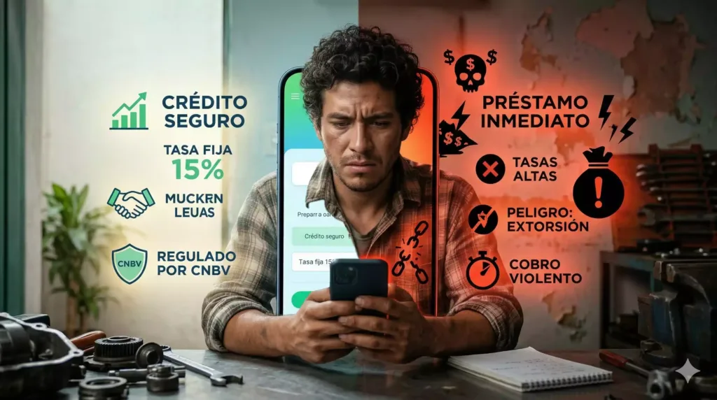 prestamo en linea es confiable comparación entre préstamo seguro y fraude en México
